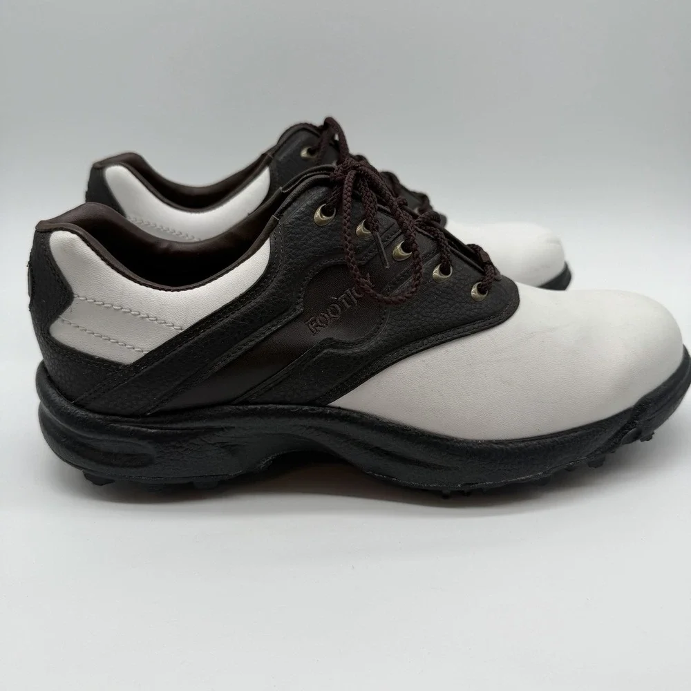 FootJoy Shoes Men's 10M Golf Brown White GreenJoys Saddle Oxford SoftSpikes